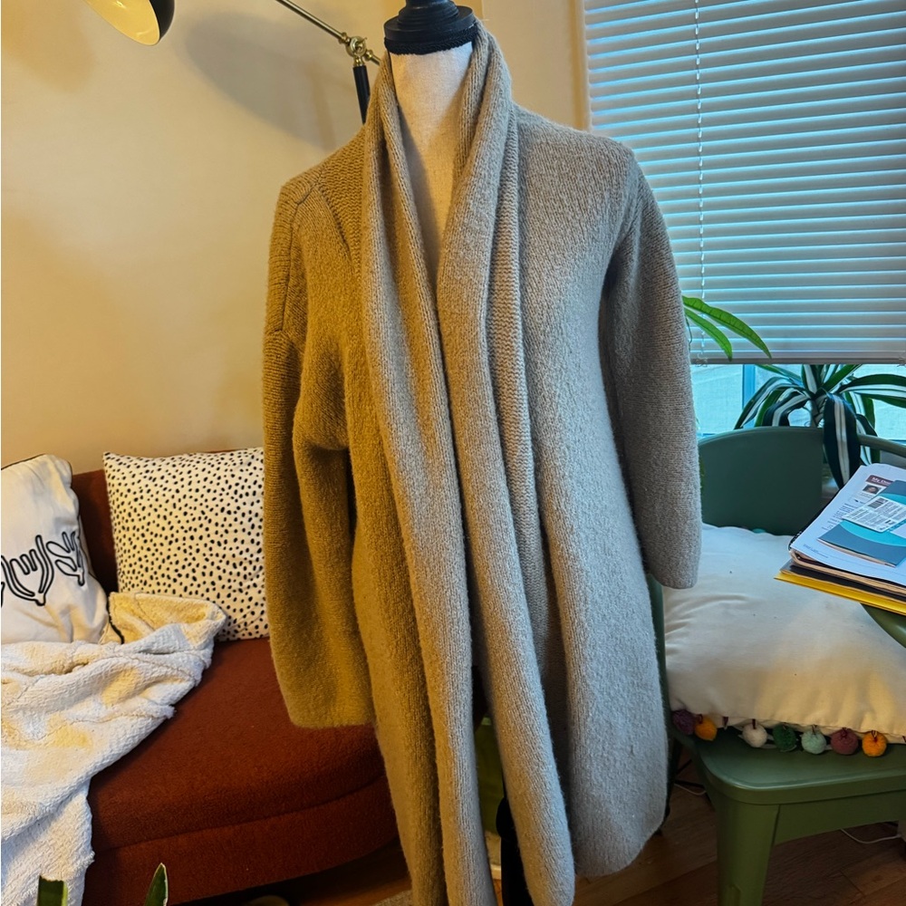 Cozy Tan Open Front Cardigan